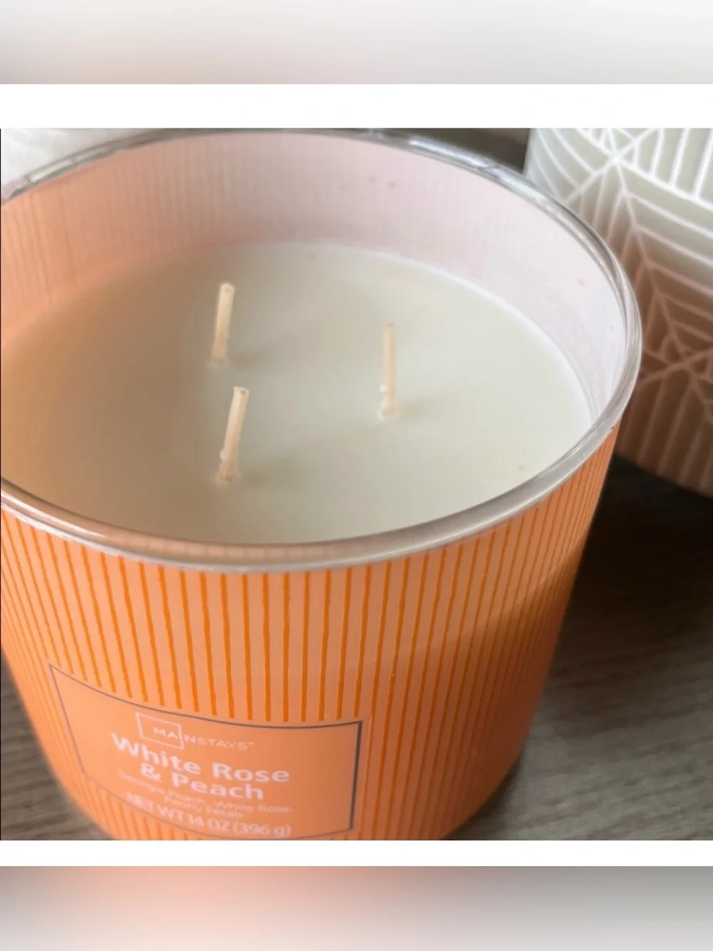 Mainstays 🍑 Peach 🍑Scented 3-Wick Candle ~New~ 14oz